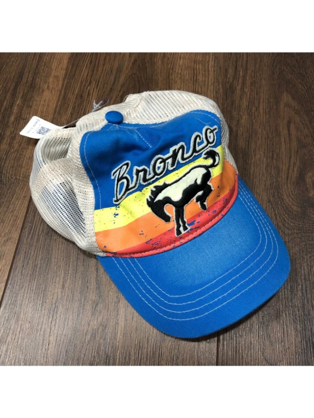 Retro Ford Bronco Blue Sunset Stripe Snapback Official Hat Cap Trucker NWT - Picture 3 of 7